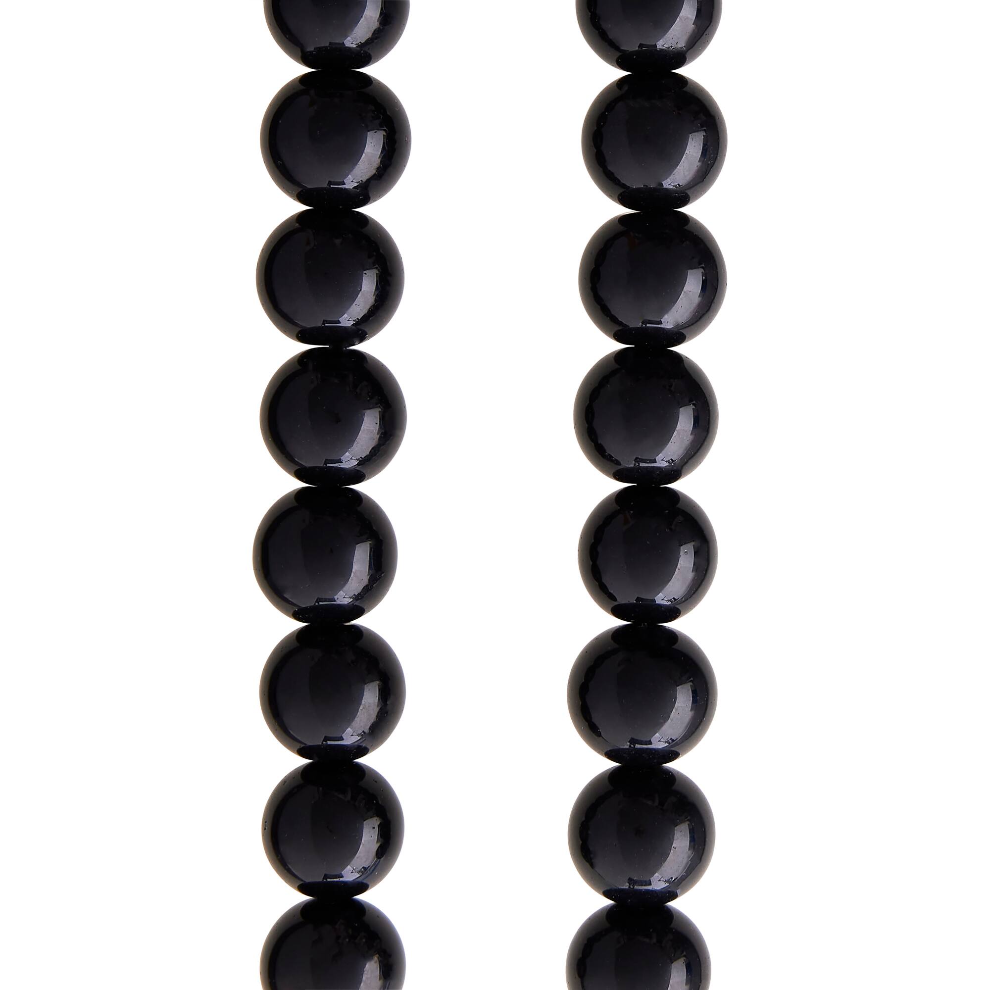 Black Round Glass Beads, 14mm by Bead Landing™